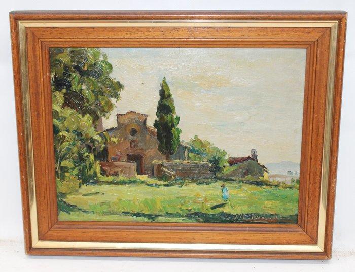 Lluís Vila i Plana (1921-1992) - Paisaje con figura, Antiek en Kunst, Kunst | Schilderijen | Klassiek