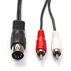 Din naar tulp kabel (m/m) | Nedis | 1 meter (Stereo, 5-pin), Audio, Tv en Foto, Audiokabels en Televisiekabels, Nieuw, Verzenden