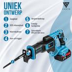 Vesto® Accu Reciprozaag – 21V Li-Ion – Incl. 2 Accu’s, Zaagb, Doe-het-zelf en Verbouw, Gereedschap | Handgereedschap, Verzenden