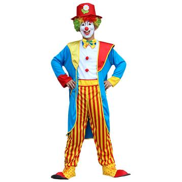 Clown Kostuum Blauw/Geel – 3-Delige Set met Jas, - Maat M beschikbaar voor biedingen