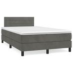 vidaXL Boxspring met matras fluweel donkergrijs 120x190 cm, Huis en Inrichting, Slaapkamer | Bedden, Verzenden, Nieuw, 190 cm of minder