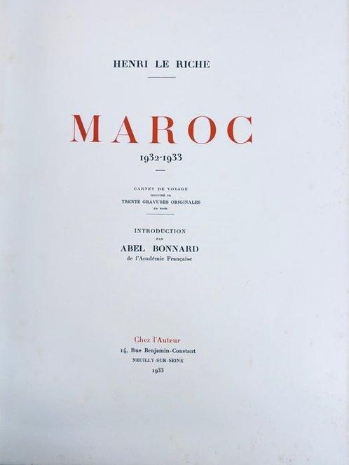 Henri Le Riche / Abel Bonnard - Maroc 1932-1933 : carnet de, Antiek en Kunst, Antiek | Boeken en Bijbels