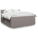 vidaXL Boxspring met matras stof taupe 200x200 cm, Huis en Inrichting, Slaapkamer | Bedden, Verzenden, Overige maten, 200 cm, Stof