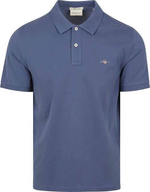 Gant Shield Piqué Poloshirt Dusty Navy maat M Heren, Kleding | Heren, Polo's, Blauw, Nieuw, Maat 48/50 (M), Verzenden