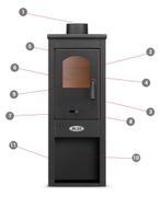 Vrijstaande houtkachel - 8,0 kW - antraciet, Ophalen of Verzenden, Nieuw