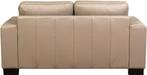 Taupe leren moderne 2-zitsbank - poot hout zwart - Toledo Le, Huis en Inrichting, Banken | Bankstellen, 150 tot 200 cm, Ophalen of Verzenden