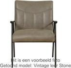 Direct meenemen | Grijze leren retro fauteuil | grijs leer |, Nieuw, Ophalen of Verzenden, Industrieel, 50 tot 75 cm