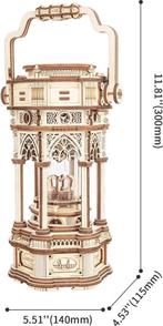 Robotime Victorian Lantern Muziekdoos DIY 3D Houten Model..., Verzenden, Nieuw