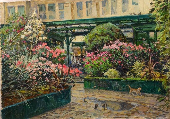 Dmitry Kostylev (XX) - Dans un jardin tropical, Antiek en Kunst, Kunst | Schilderijen | Klassiek