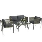 TRUUSK Tuinmeubelset van Polyrattan Lounge-Set - 2-zits Sofa, Verzenden, Nieuw