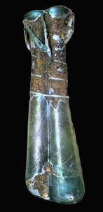 Oud-Romeins Glas Iridescent Blauwe Glazen Dubbele, Verzamelen, Mineralen en Fossielen