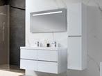 Veiling - Badkamermeubel 120 cm - Hoogglans wit + witte wasb, Nieuw