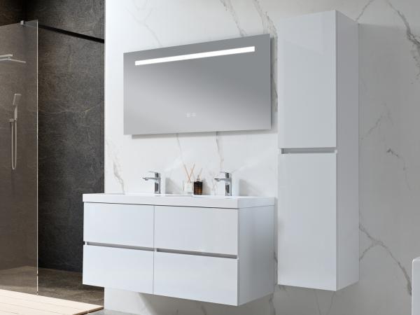 Veiling - Badkamermeubel 120 cm - Hoogglans wit + witte wasb, Doe-het-zelf en Verbouw, Sanitair