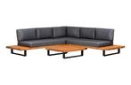 Hoek Loungeset Bastan - Grey - Acacia en Aluminium, Tuin en Terras, 6 zitplaatsen, Ophalen of Verzenden, Loungeset, Bank