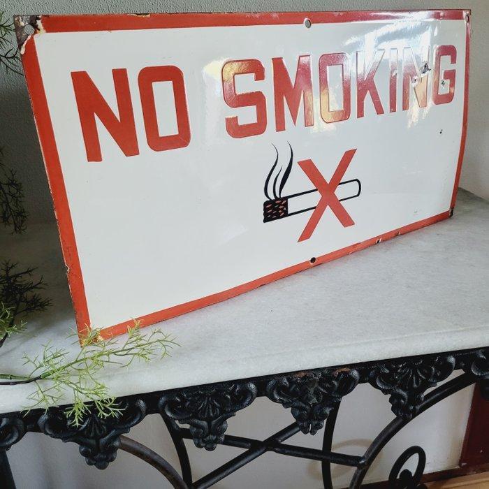 Zeldzaam & Groot, Emaille Bord, No Smoking, 1940 -, Antiek en Kunst, Antiek | Wandborden en Tegels