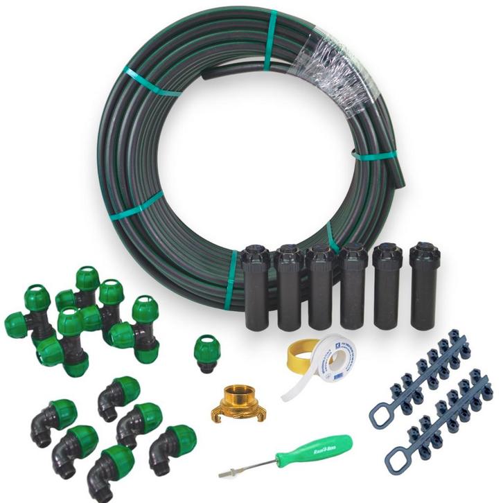 RAINBIRD sproeiset compleet 6 sproeiers * 50 mtr 25mm, Tuin en Terras, Tuinsproeiers, Ophalen of Verzenden