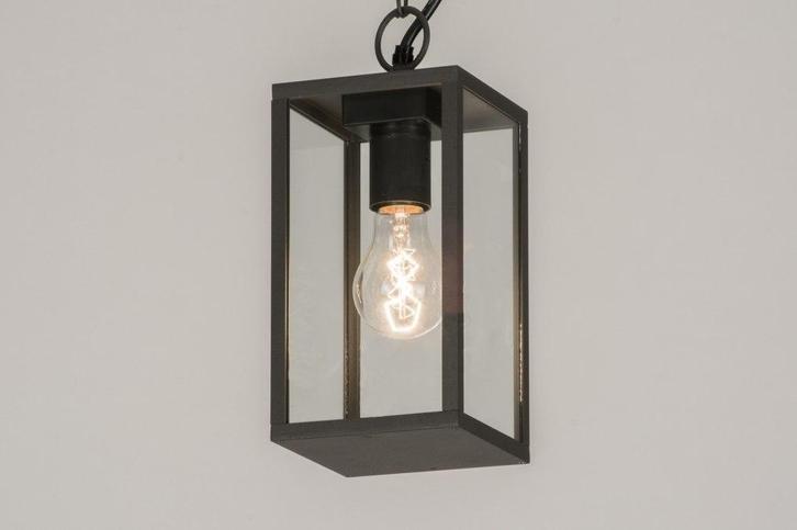 Rietveld Hanglampen - Zwart, Antraciet Donkergrijs - Glas, M, Huis en Inrichting, Lampen | Hanglampen, Verzenden
