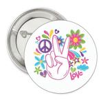 Vredes button of (kleding)magneet Love Peace and Flowers, Tickets en Kaartjes, Drie personen of meer