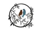 Decoratief ornament - Muurcirkel vogels op tak 50 cm -