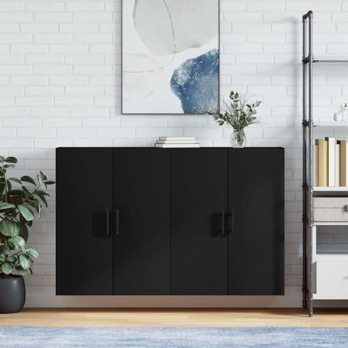 vidaXL Hangkasten 2 st 69,5x34x90 cm zwart, Huis en Inrichting, Kasten | Buffetkasten, 25 tot 50 cm, Nieuw, Overige houtsoorten