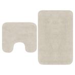 vidaXL Badmattenset stof wit 2-delig, Huis en Inrichting, Badkamer | Badtextiel en Accessoires, Verzenden, Nieuw, Wit