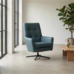 Leren draaifauteuil Central - Toledo Whale (blauw/grijs), Huis en Inrichting, Fauteuils, Nieuw, Ophalen of Verzenden, 75 tot 100 cm
