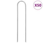 vidaXL Grondharingen 50 st U-vormig 15x3,5 cm gegalvaniseerd, Caravans en Kamperen, Kampeeraccessoires, Verzenden, Nieuw