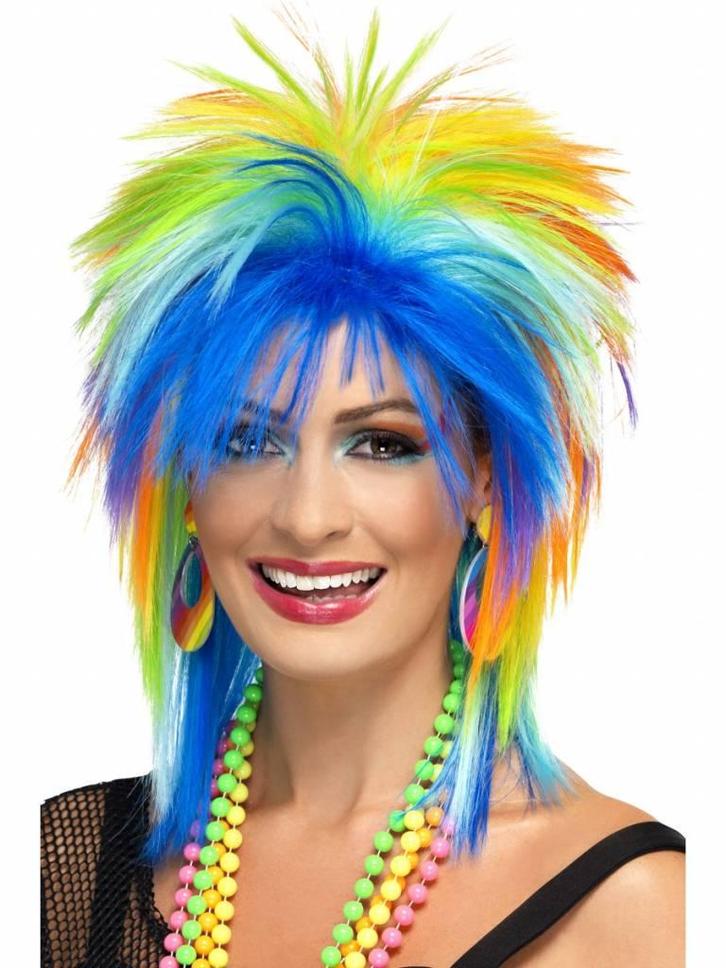 80´s Rainbow punk pruik, Kleding | Dames, Carnavalskleding en Feestkleding, Nieuw, Ophalen of Verzenden