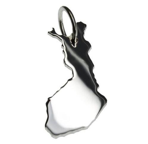 Zilveren Landkaart Finland ketting hanger, Sieraden, Tassen en Uiterlijk, Kettinghangers, Verzenden
