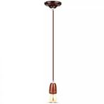 Retro porseleinen lamp - BRUIN - E27 fitting - pendel, Ophalen of Verzenden, Nieuw