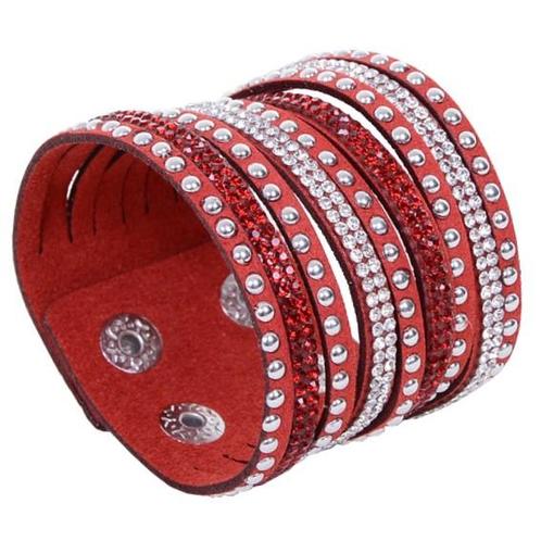 Fako Bijoux® - Armband - Breed - Strass - Rood, Sieraden, Tassen en Uiterlijk, Armbanden, Verzenden