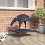 vidaXL Verhoogd Hond Bed met Verwijderbaar Dak Zwart M Staal, Verzenden, Nieuw