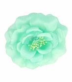 Haarspeld Duckklem Elastiek Broche Bloem Stof 10cm Groen, Nieuw