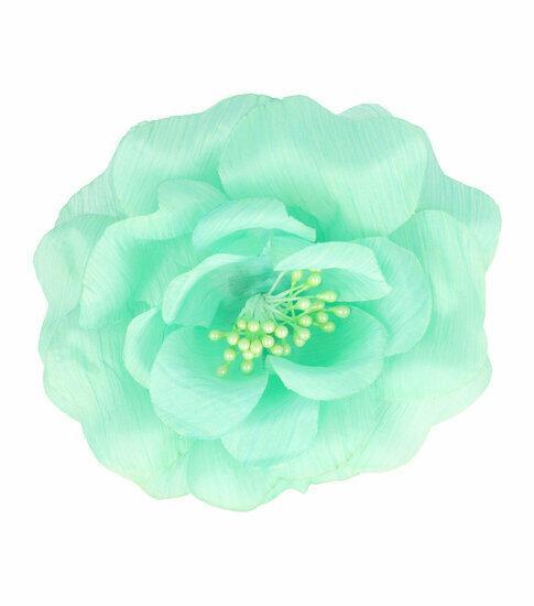 Haarspeld Duckklem Elastiek Broche Bloem Stof 10cm Groen, Sieraden, Tassen en Uiterlijk, Uiterlijk | Haarverzorging