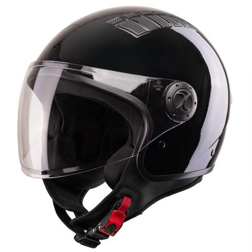 VINZ Como - Zwart, Motoren, Kleding | Motorhelmen, L, Jethelm, Verzenden