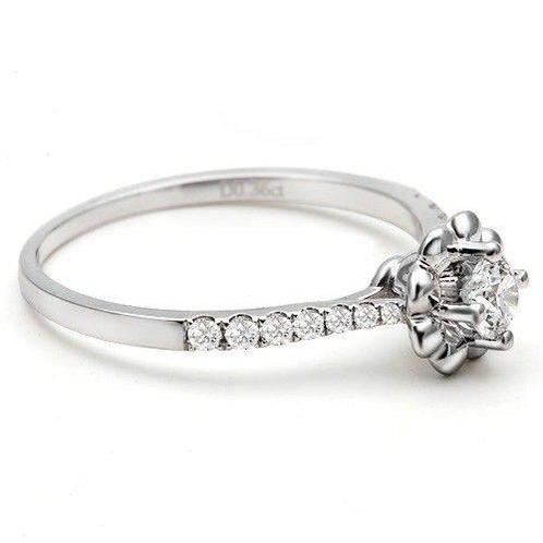 Ring - 18 karaat Witgoud Diamant (Natuurlijk) - Diamant, Sieraden, Tassen en Uiterlijk, Ringen