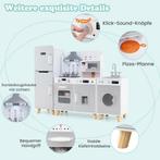 COSTWAY Kinderkeuken met accessoires, 3-in-1 houten kinderke, Verzenden, Zo goed als nieuw