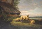 Jef Louis Van Leemputten (1865-1948) - Schapen aan de stal