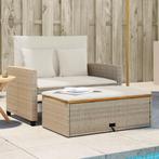 vidaXL Tuinbank 2-zits met kussens poly rattan en acaciahout, Tuin en Terras, Tuinsets en Loungesets, Verzenden, Nieuw