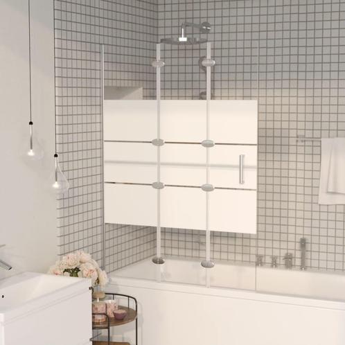 vidaXL Douchewand inklapbaar 100x140 cm ESG wit, Doe-het-zelf en Verbouw, Sanitair, Nieuw, Verzenden
