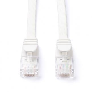 Netwerkkabel | Cat6a U/UTP | 2 meter (100% koper, Plat, Wit), Computers en Software, Pc- en Netwerkkabels, Nieuw, Verzenden
