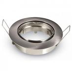 GU10 Inbouwspot Set - Mat Chroom - Inbouw Rond - Kantelbaar, Metaal of Aluminium, Nieuw, Ophalen of Verzenden, Led