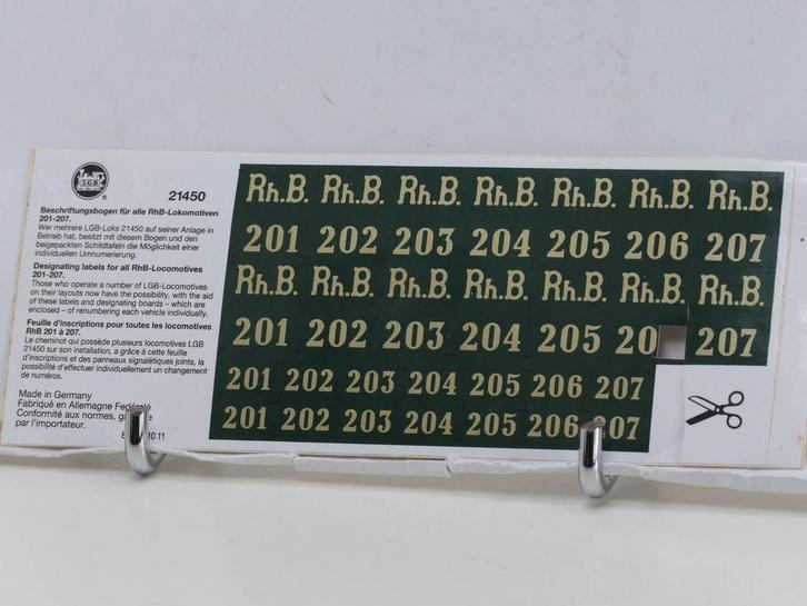 LGB stickervel 097 voor o.a. LGB 21450 Rhb Lokomotiven 20..., Hobby en Vrije tijd, Modeltreinen | Overige schalen, Overige typen