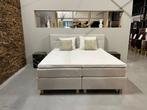 Luxe boxspring Ibiza beige actieprijs bed matras topper, Ophalen, Beige, Luxe Boxspring Ibiza Beige complete set, 180 cm