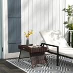 TRUUSK Rattan Klaptafel Weerbestendige Tuin Tafel Bruin 60x4, Verzenden, Nieuw