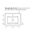 Badkamermeubel BWS Pepper Wastafel Porselein Incl, Ophalen of Verzenden, Nieuw