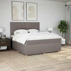 vidaXL Boxspring met matras stof taupe 200x200 cm, Huis en Inrichting, Slaapkamer | Bedden, Verzenden, Overige maten, 200 cm, Stof
