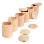 Grapat - 6 Houten Potjes met deksel naturel - Grapat, Nieuw