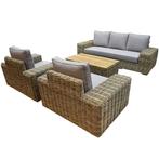 Otava stoel-bank loungeset 4-delig naturel rotan, Tuin en Terras, Tuinsets en Loungesets, Ophalen of Verzenden, Nieuw