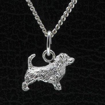 Zilveren Glen of imaal terrier met staart ketting hanger ..., Sieraden, Tassen en Uiterlijk, Kettinghangers, Verzenden
